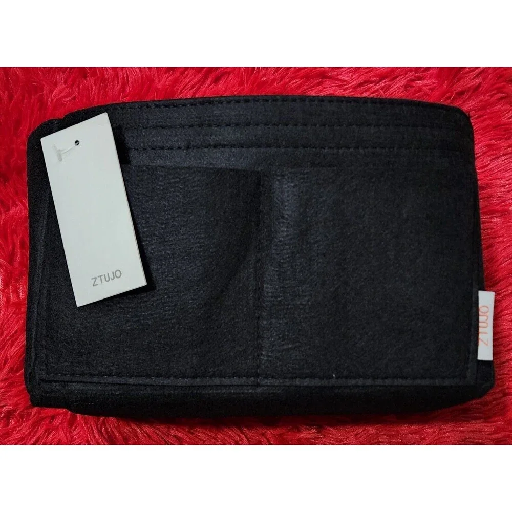 NEW Black Medium Size Felt Purse Organizer